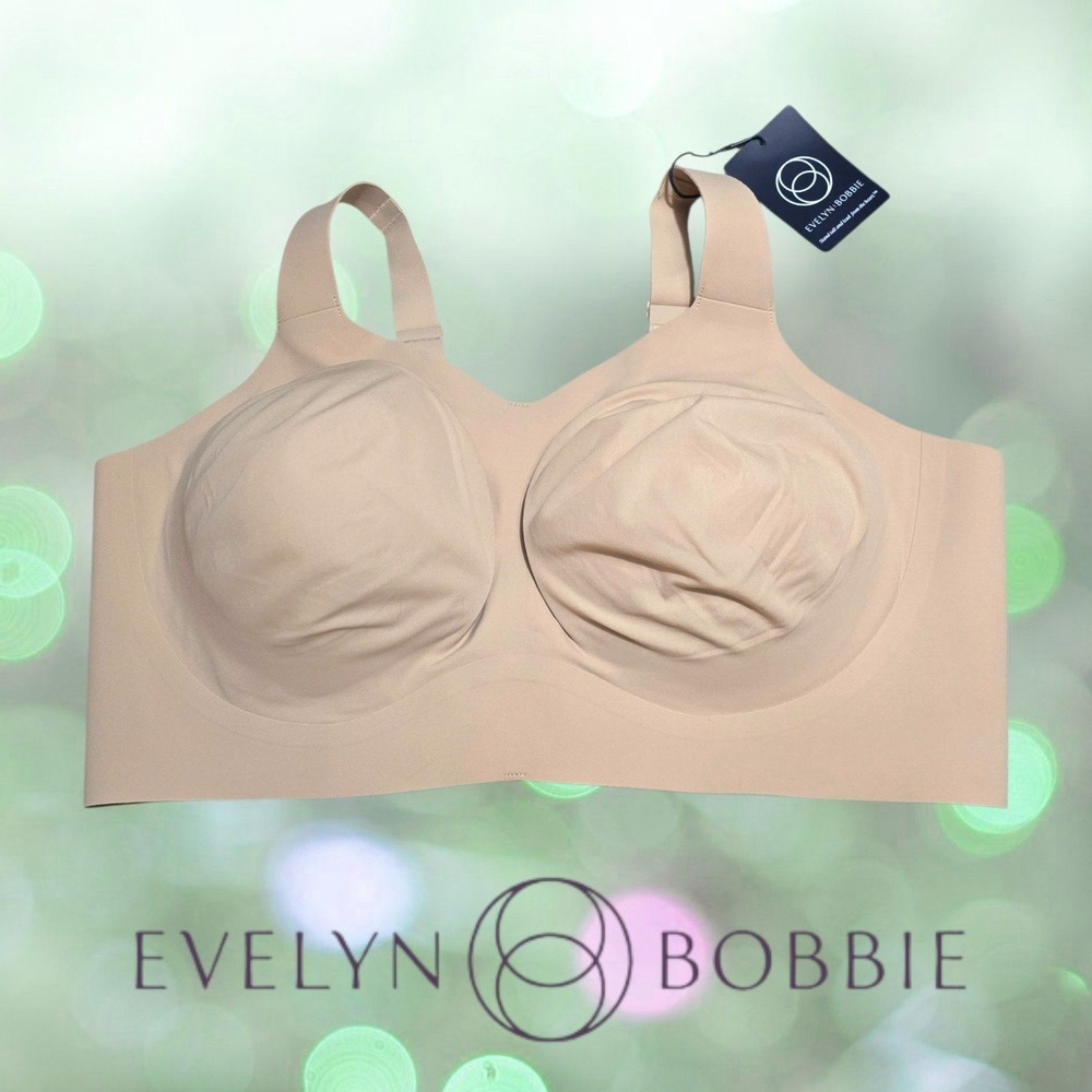 Evelyn Bobbie Womens Beyond Bra Seamless Wireless Sand Tan 2XL NEW